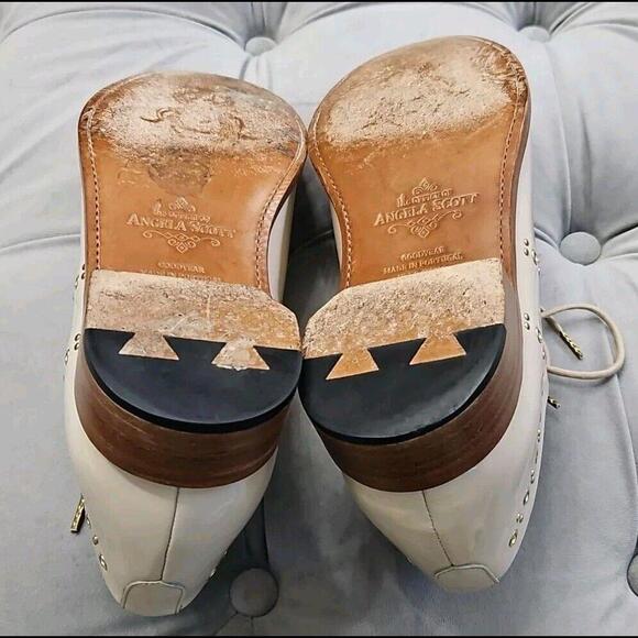 The Office of Angela Scott Wingtip Oxford Beige Patent Leather Womens Shoes 40 9 - Picture 7 of 16